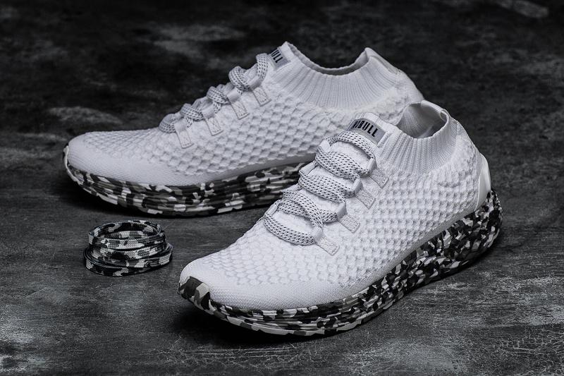 Nobull Wild Granite Knit Runner Men's Running Shoes White | USA W1010N